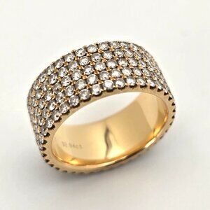 $7990 Stunning 18K Rose Gold 2.94 TCW Diamond Eternity Band Ring, Sz 6